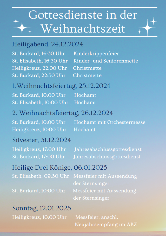 Weihnachsgottesdienste 2024